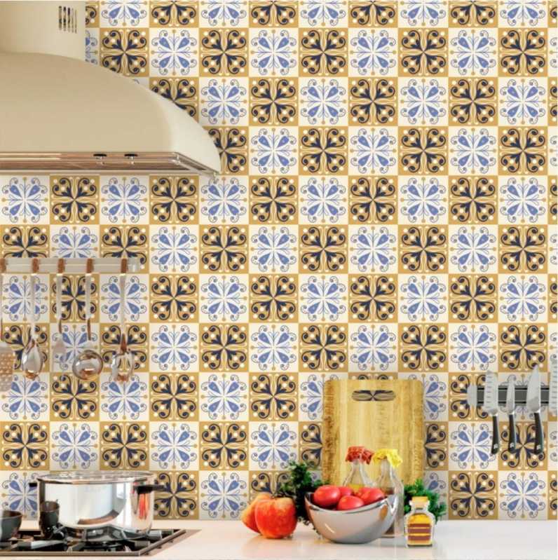 Adesivo Faixa Cozinha Jardins - Adesivo Decorativo Azulejos